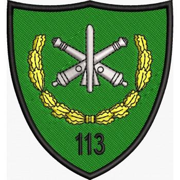 ECUSON / EMBLEMA - BATALIONUL 113 ARTILERIE BARAGANUL – ecuson camuflaj padure
